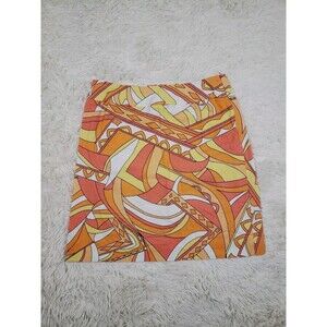 Vintage Y2k Talbots Women's Skirt Stretch Geometric Multicolor Size 6 Zip